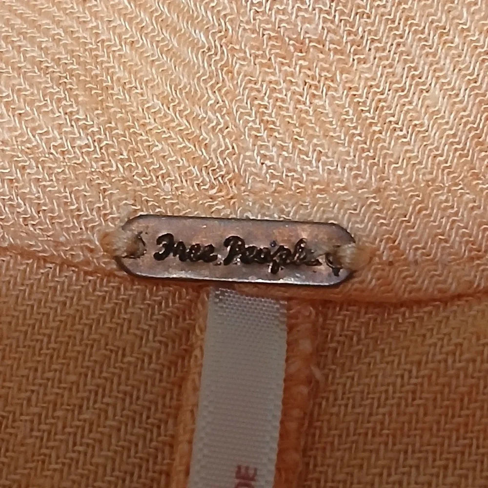 Free People Peach Midi Dress Deep Scoop Back‎ Ruffle Hem Pockets OB891286 Mens S